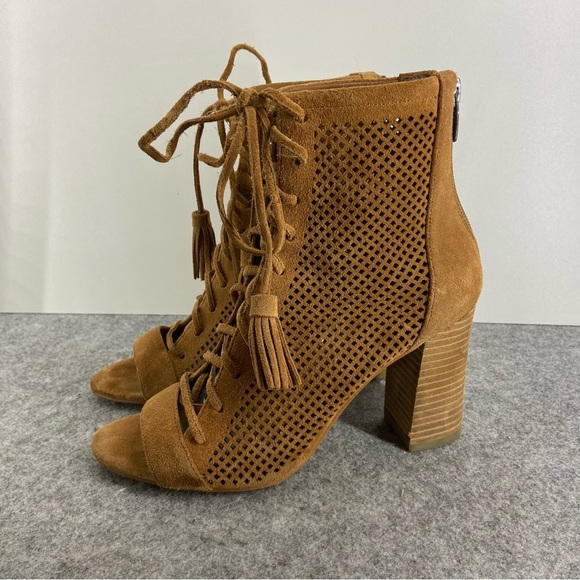 Marc Fisher Shoes - Marc Fisher Shaini Dark Tan Suede Lace Up Heels Women’s Size 7M